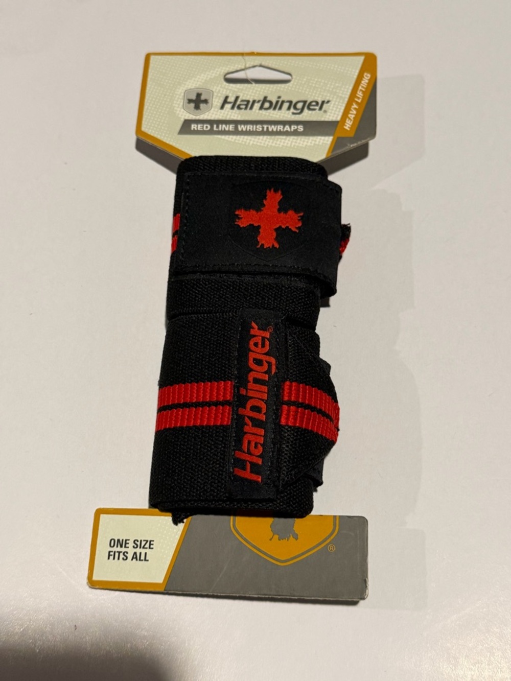 Harbinger Black & Red Heavy-Duty Wrist Wraps for Men